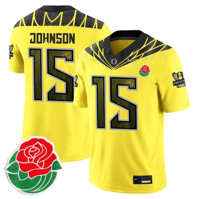 Johnson Oregon Ducks Football 24/25 Jersey Rose Bowl - Yellow