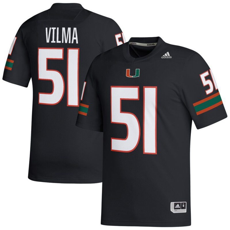 Jonathan Vilma Miami Hurricanes Retired Football Player Jersey - Black