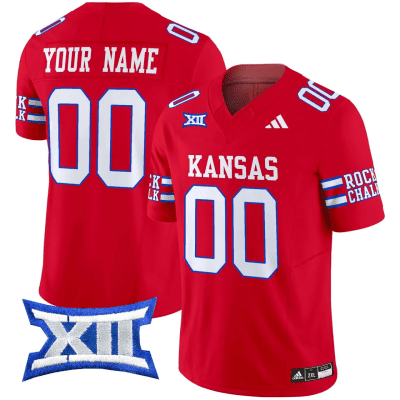 Kansas Jayhawks ACTIVE PLAYER Custom Red 2024 F.U.S.E. Vapor Limited Stitched Jersey