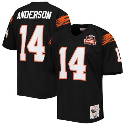 Ken Anderson Cincinnati Bengals 1981 Throwback Retired Player Jersey - Black