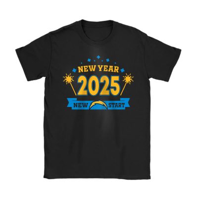 Los Angeles Chargers Happy New Year NFL Gift For Fan Unisex T-Shirt Cotton Tee TAT23805