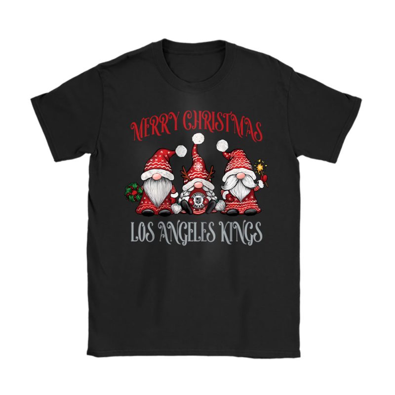 Los Angeles Kings Merry Christmas NHL Gift For Fan Christmas Gnomes Unisex T-Shirt Cotton Tee TAT24261