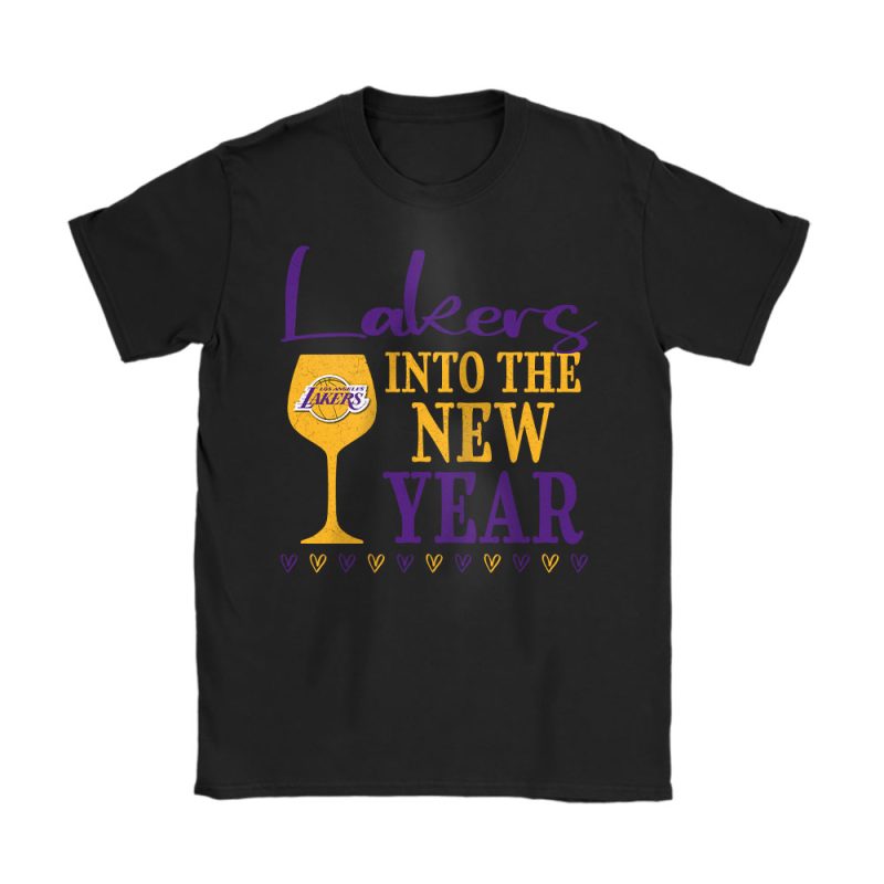 Los Angeles Lakers Happy New Year NBA Gift For Fan Cheers To A New Year Unisex T-Shirt Cotton Tee TAT23831