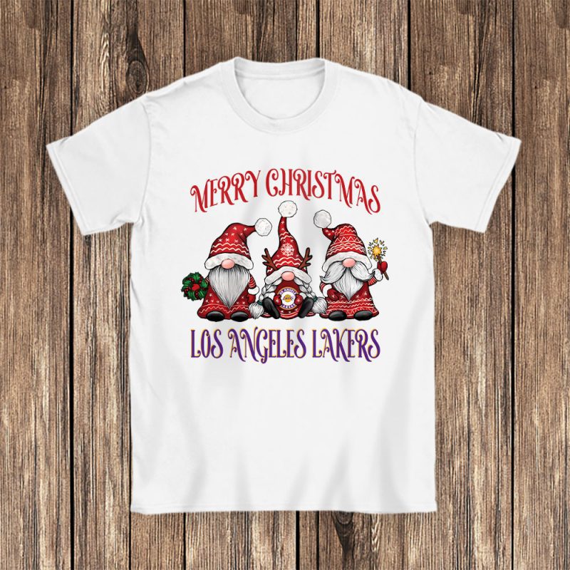 Los Angeles Lakers Merry Christmas NBA Gift For Fan Christmas Gnomes Unisex T-Shirt Cotton Tee TAT24262