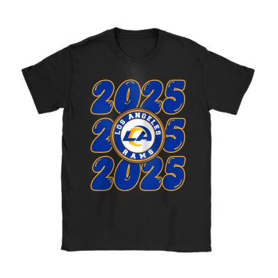 Los Angeles Rams Happy New Year NFL Gift For Fan Hello 2025 Unisex T-Shirt Cotton Tee TAT23839