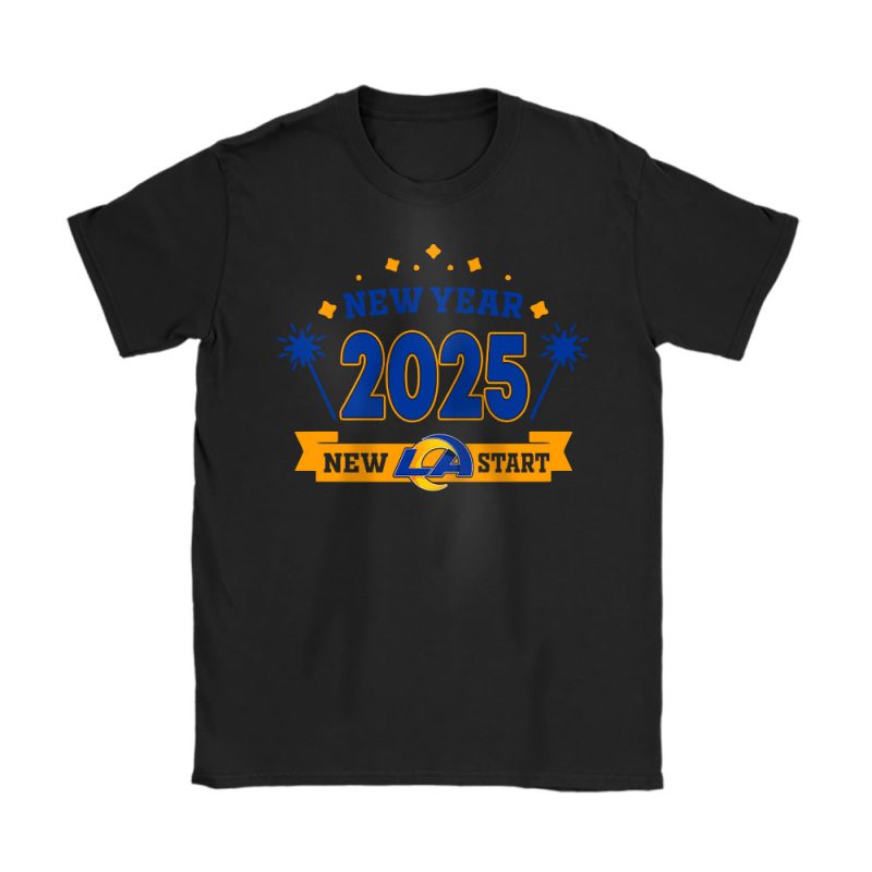 Los Angeles Rams Happy New Year NFL Gift For Fan Unisex T-Shirt Cotton Tee TAT23836