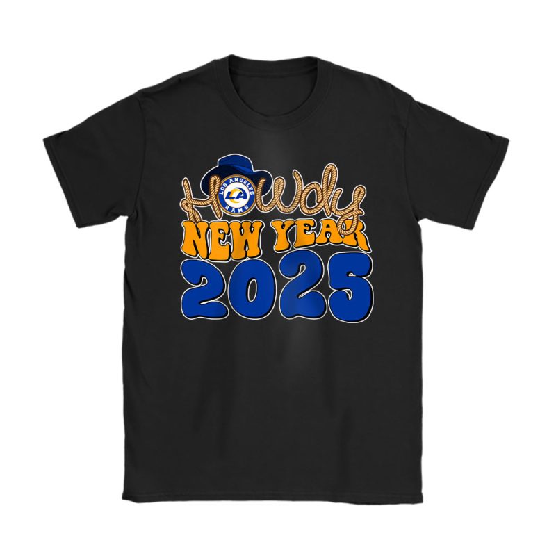 Los Angeles Rams Howdy New Year NFL Gift For Fan Unisex T-Shirt Cotton Tee TAT23843