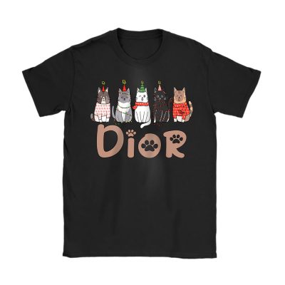 Meowy Catmas Christmas Funny Christmas Cat Lover Dior Unisex T-Shirt Cotton Tee TAT23338