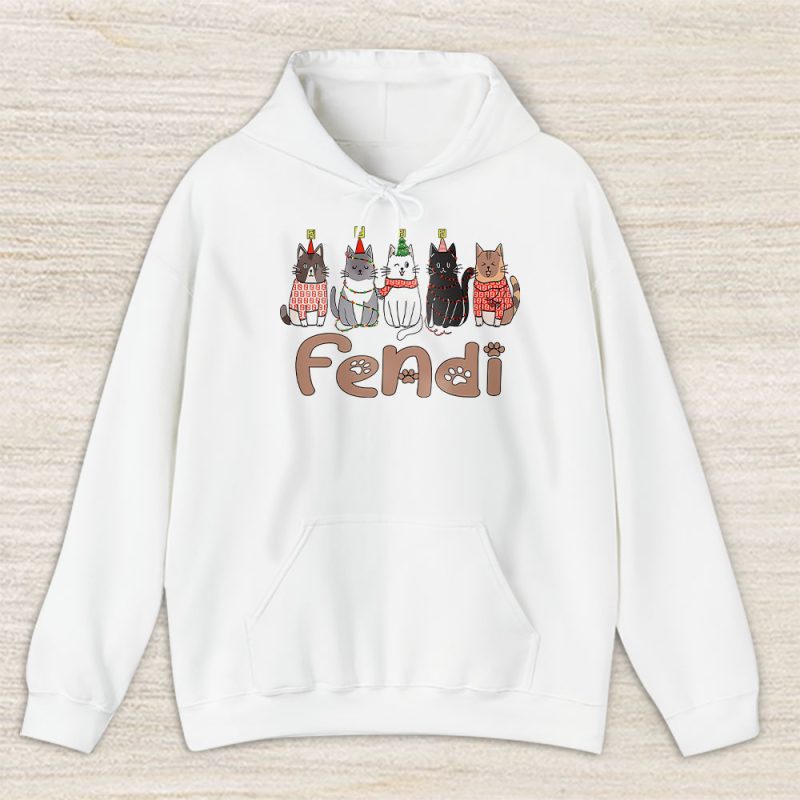 Meowy Catmas Christmas Funny Christmas Cat Lover Fendi Unisex Hoodie TAH23339