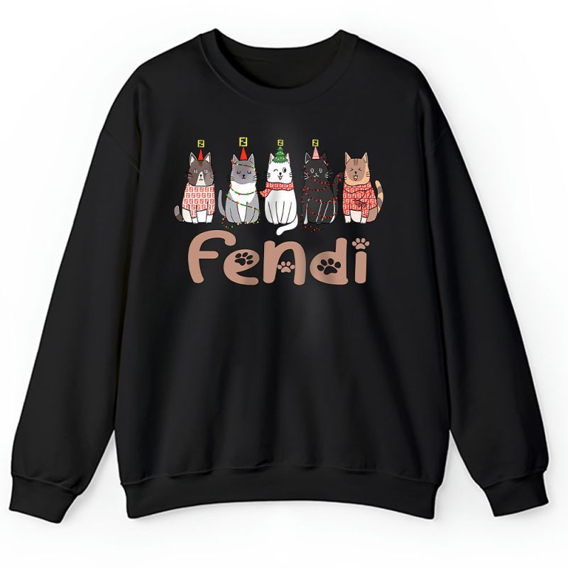 Meowy Catmas Christmas Funny Christmas Cat Lover Fendi Unisex Sweatshirt TAS23339