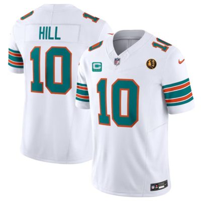 Miami Dolphins #10 Tyreek Hill White 2023 F.U.S.E. Alternate With John Madden Patch And 3-Star C Patch Vapor Limited Football Stitched Jersey