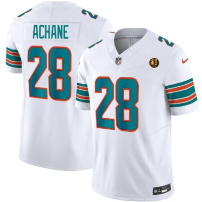 Miami Dolphins #28 De'Von Achane White 2023 F.U.S.E. Alternate With John Madden Patch Vapor Limited Football Stitched Jersey