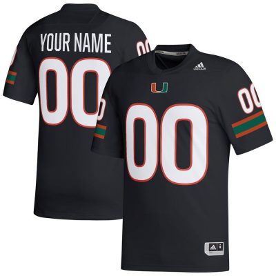 Miami Hurricanes Custom Football Jersey - Black