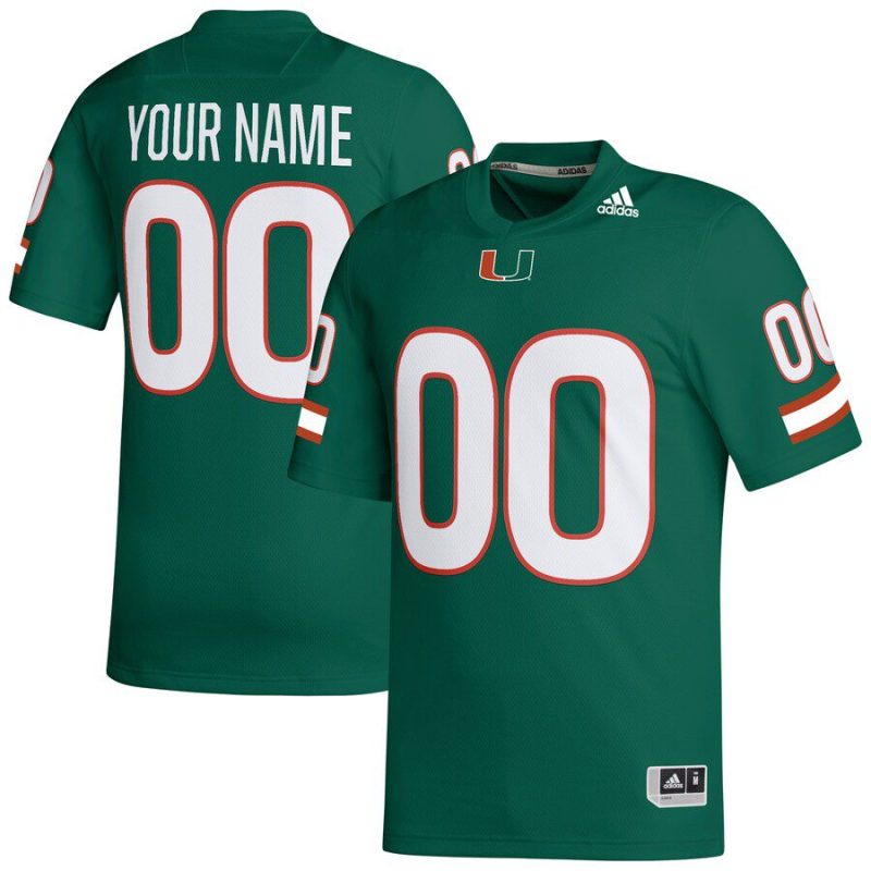 Miami Hurricanes Custom Football Jersey - Green