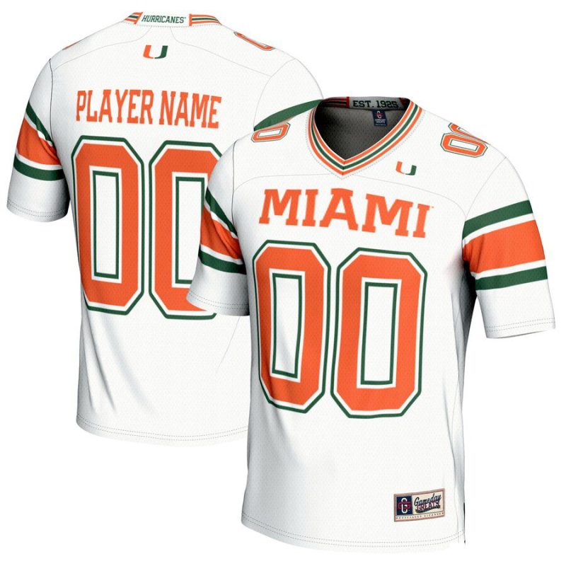 Miami Hurricanes GameDay Greats Youth NIL Pick-A-Player Football Jersey - White