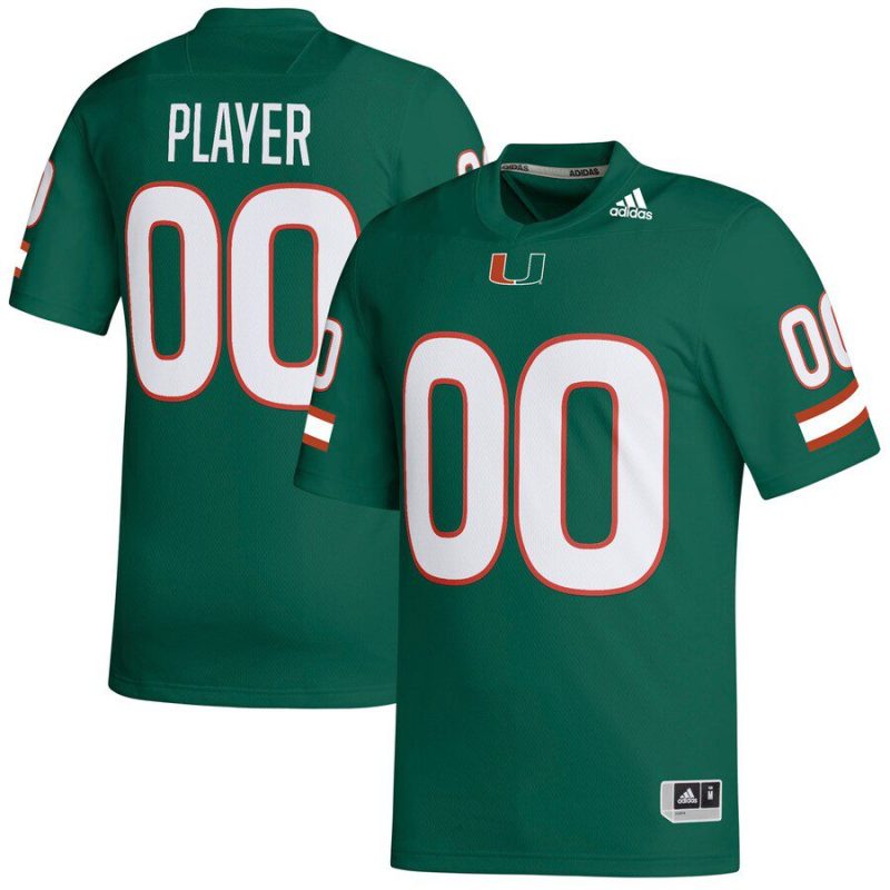 Miami Hurricanes Pick-A-Player NIL Replica Football Jersey - Green