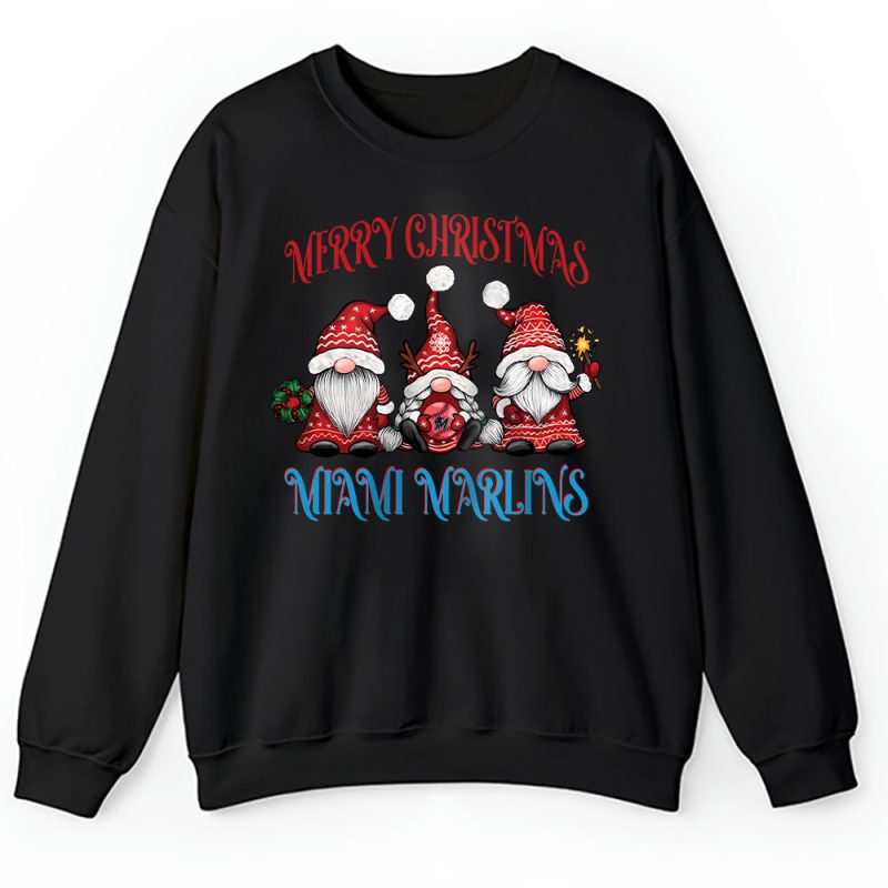 Miami Marlins Merry Christmas MLB Gift For Fan Christmas Gnomes Unisex Sweatshirt TAS24267