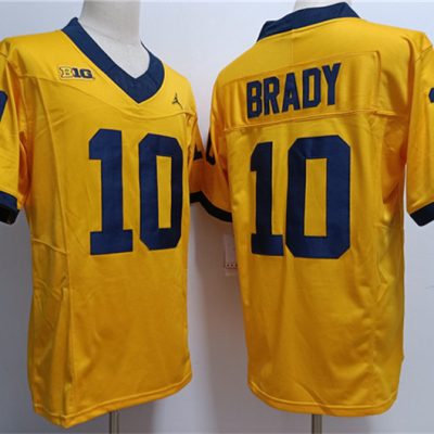 Michigan Wolverines #10 Tom Brady 2023 F.U.S.E. Yellow Stitched Jersey