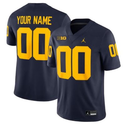 Michigan Wolverines ACTIVE PLAYER Custom Navy Stitched Jersey