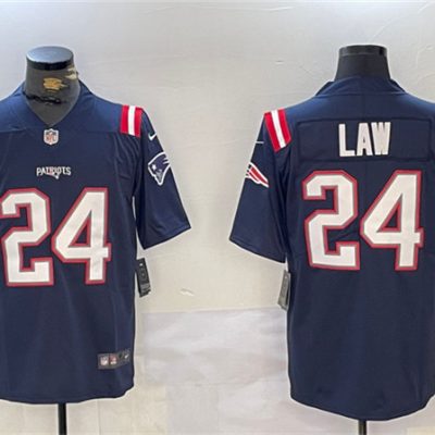 New England Patriots #24 Ty Law Navy Vapor Limited Football Stitched Jersey