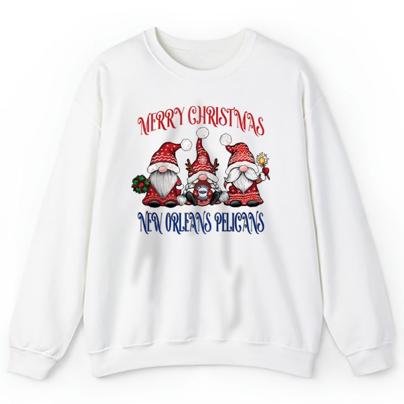 New Orleans Pelicans Merry Christmas NBA Gift For Fan Christmas Gnomes Unisex Sweatshirt TAS24274