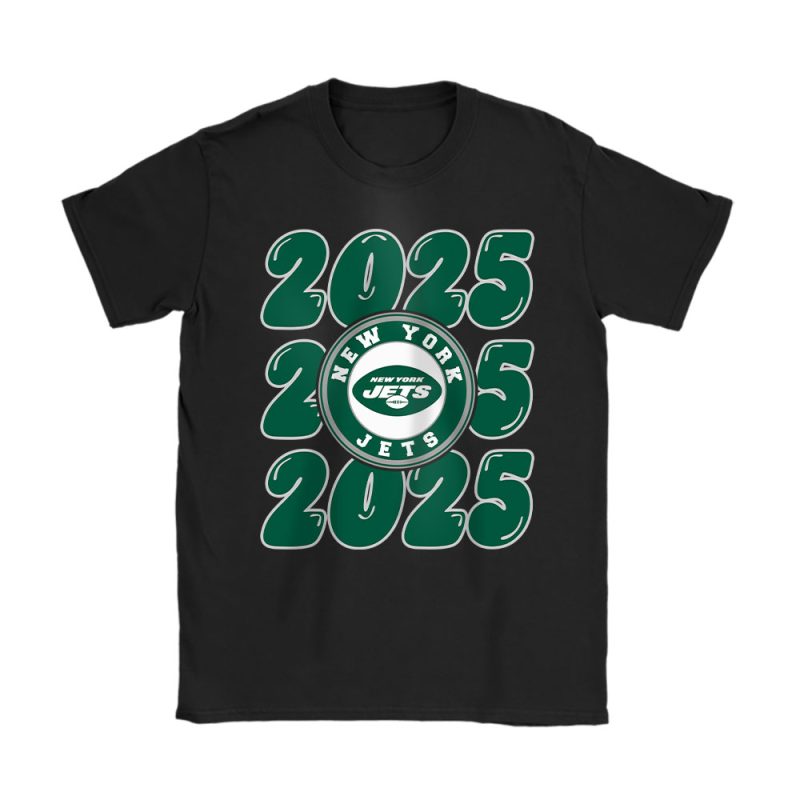 New York Jets Happy New Year NFL Gift For Fan Hello 2025 Unisex T-Shirt Cotton Tee TAT23976