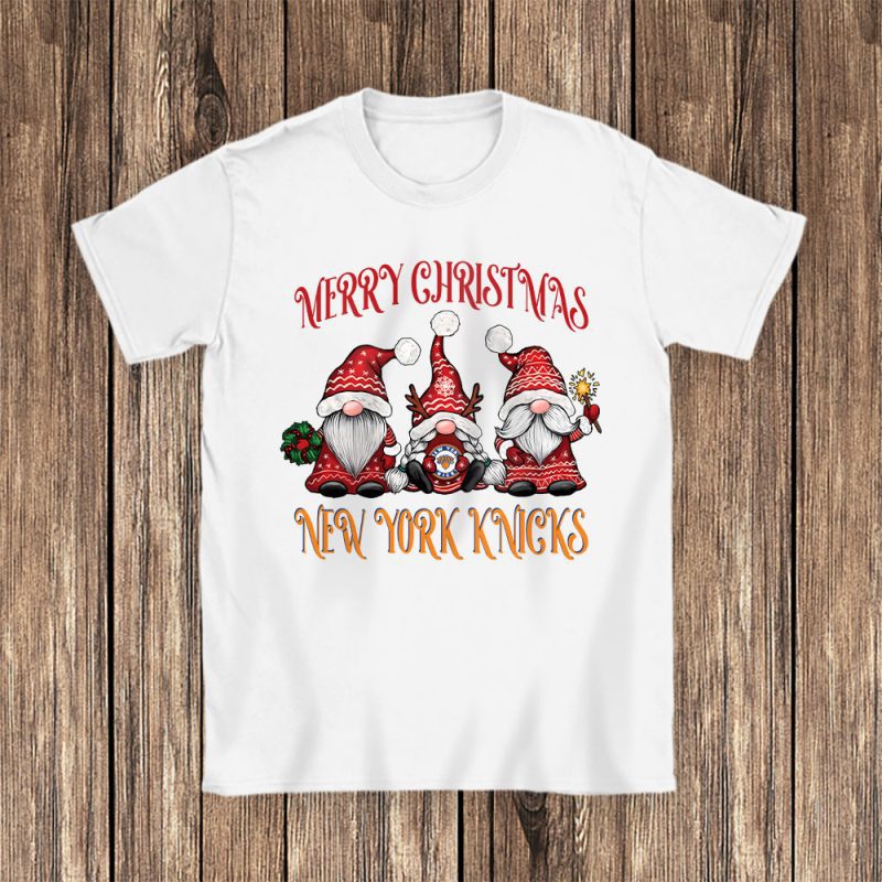 New York Knicks Merry Christmas NBA Gift For Fan Christmas Gnomes Unisex T-Shirt Cotton Tee TAT24277