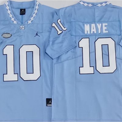 North Carolina #10 Drake Maye Blue Stitched Jersey