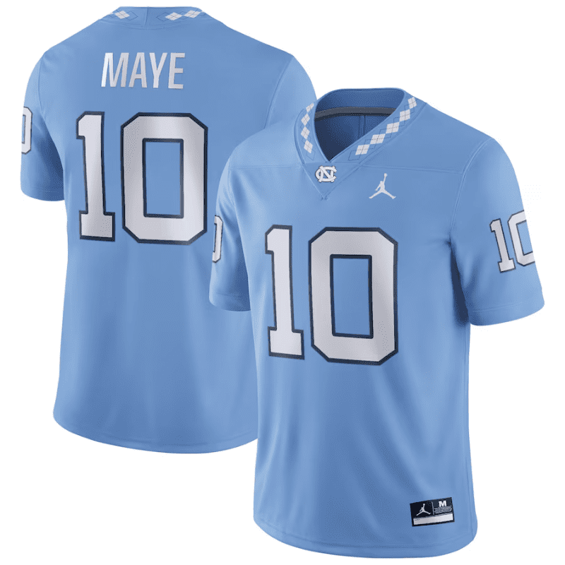 North Carolina Tar Heels #10 Drake Maye Blue Stitched NCAA Jersey