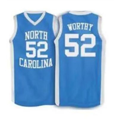 North Carolina Tar Heels #52 James Worthy Blue Throwback Stitched Jersey