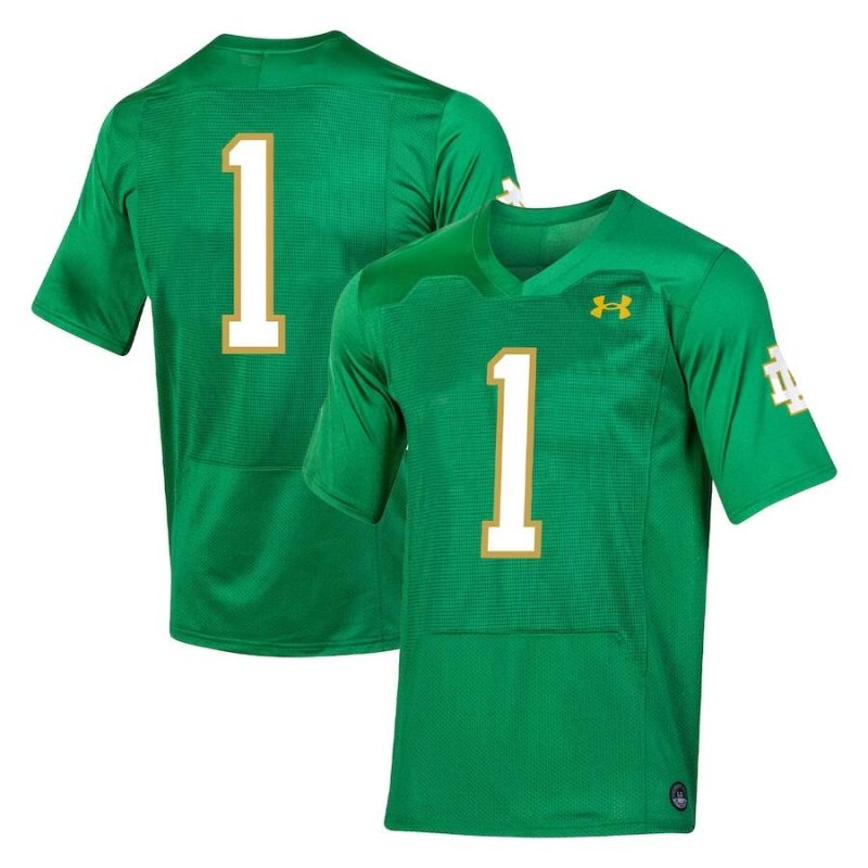 Notre Dame Fighting Irish #1 Under Armour Kelly Green Limited Stitched Jersey