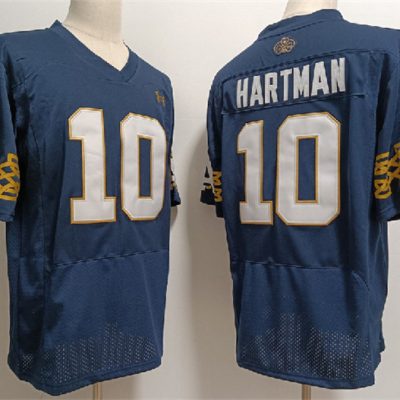 Notre Dame Fighting Irish #10 Sam Hartman Navy With Name Limited Stitched Jersey