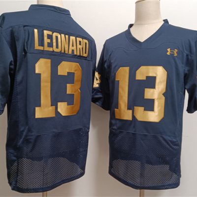 Notre Dame Fighting Irish #13 Riley Leonard Navy With Name Limited Stitched Jersey