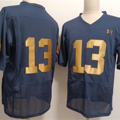 Notre Dame Fighting Irish #13 Riley Leonard No Name Navy With Name Limited Stitched Jersey