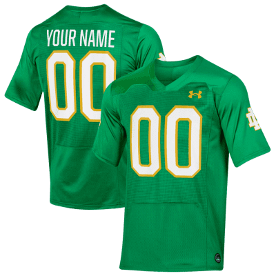 Notre Dame Fighting Irish Under Armour Custom Replica Football Jersey - Kelly Green