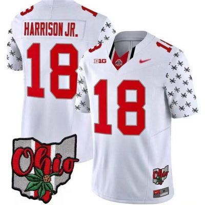 Ohio State Buckeyes #18 Marvin Harrison JR. White 2023 F.U.S.E. Limited Stitched Jersey