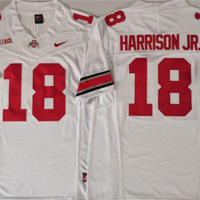 Ohio State Buckeyes #18 Marvin Harrison JR. White F.U.S.E. Limited Stitched Jersey