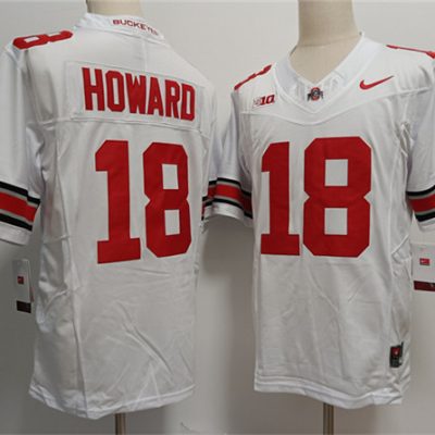 Ohio State Buckeyes #18 Will Howard White F.U.S.E. Limited Stitched Jersey