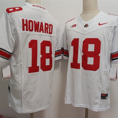 Ohio State Buckeyes #18 Will Howard White F.U.S.E. Limited Stitched Jersey