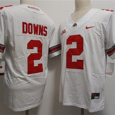 Ohio State Buckeyes #2 Caleb Downs White Limited Stitched Jersey