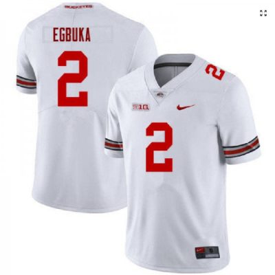 Ohio State Buckeyes #2 Emeka Egbuka White Vapor Limited Stitched Jersey