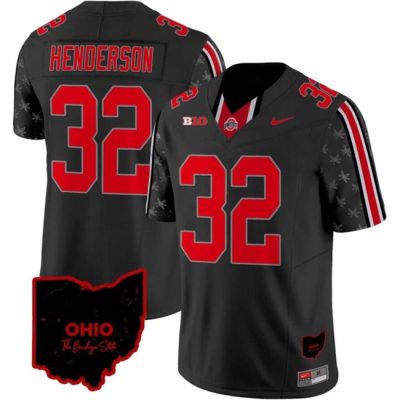 Ohio State Buckeyes #32 TreVeyon Henderson Black 2023 F.U.S.E. Limited Stitched Jersey