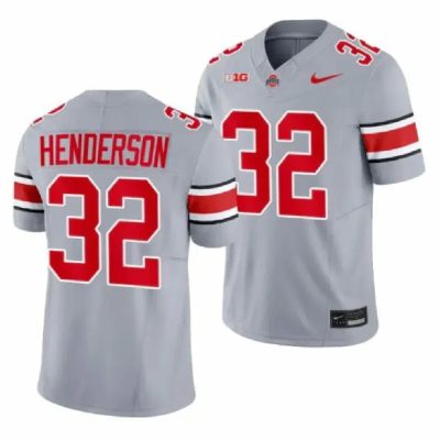 Ohio State Buckeyes #32 TreVeyon Henderson Gray 2023 F.U.S.E. Limited Stitched Jersey