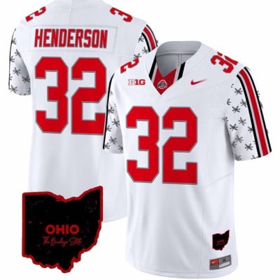 Ohio State Buckeyes #32 TreVeyon Henderson White 2023 F.U.S.E. Limited Stitched Jersey