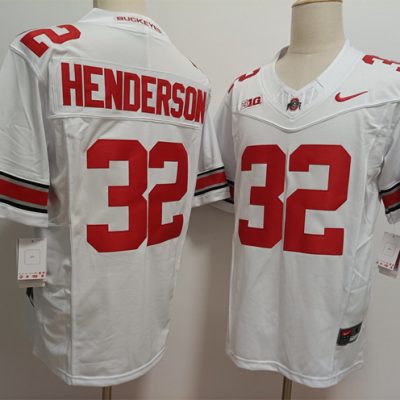 Ohio State Buckeyes #32 TreVeyon Henderson White F.U.S.E. Limited Stitched Jersey