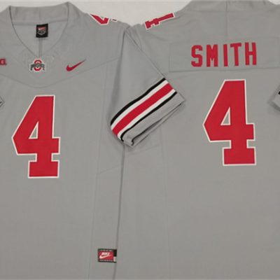 Ohio State Buckeyes #4 Jeremiah Smith Gray F.U.S.E. Limited Stitched Jersey