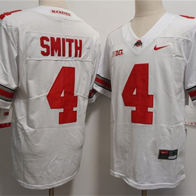 Ohio State Buckeyes #4 Jeremiah Smith White Limited Stitched Jersey