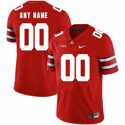 Ohio State Buckeyes Active Player Custom Red With Big Patch College Stitched Jersey