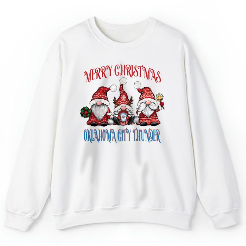 Oklahoma City Thunder Merry Christmas NBA Gift For Fan Christmas Gnomes Unisex Sweatshirt TAS24282