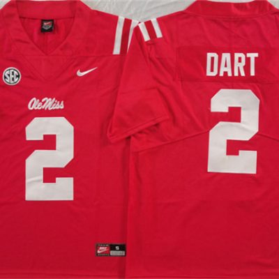 Ole Miss Rebels #2 Jaxson Dart Red Stitched jersey